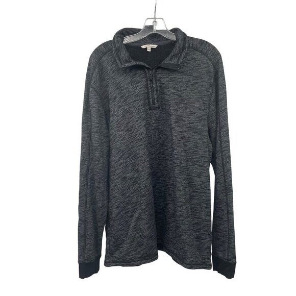 Calvin Klein Sweaters - Calvin Klein Womens 1/4 Zip Pullover Sweater Long Sleeve Gray/Black Size XL